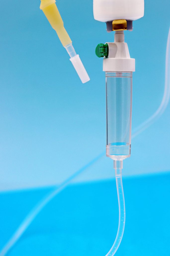 IV drip chamber close-up